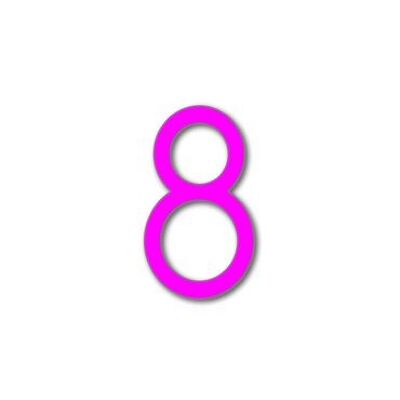 House Number Avenida 8 - pink - 25cm / 9.8'' / 250mm