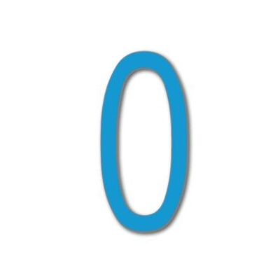 House Number Arial 0 - light blue - 15cm / 5.9'' / 150mm