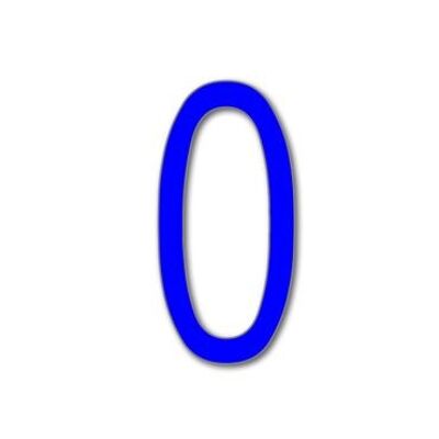 House Number Arial 0 - blue - 15cm / 5.9'' / 150mm