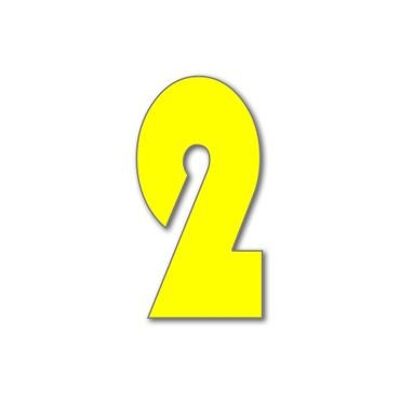 House Number Bauhaus 2 - yellow - 20cm / 7.9'' / 200mm