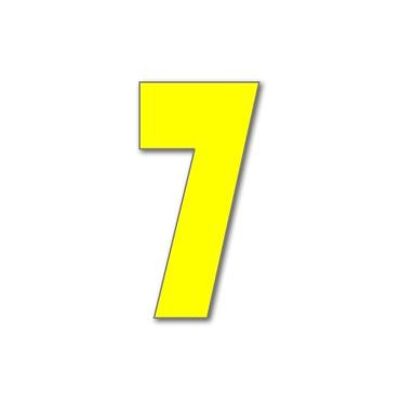 House Number Bauhaus 7 - yellow - 20cm / 7.9'' / 200mm