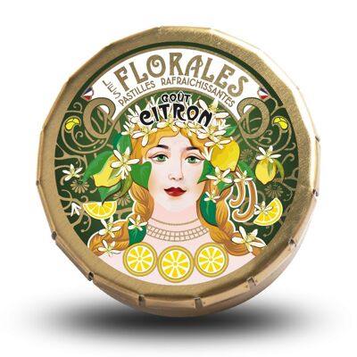 PASTILLES RAFRAÎCHISSANTES GOÛT CITRON - BOÎTE ART NOUVEAU (INSPIRATION MUCHA)