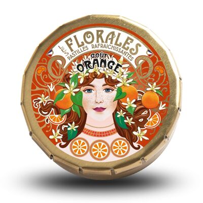 COMPRIMIDAS REFRESCANTES SABOR NARANJA - CAJA ART NOUVEAU (MUCHA INSPIRACIÓN)