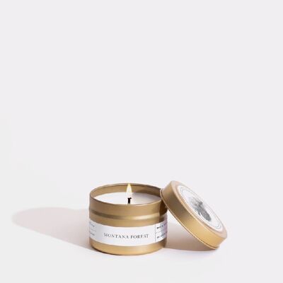 Gold Travel Candle Montana Forest Scent - Green