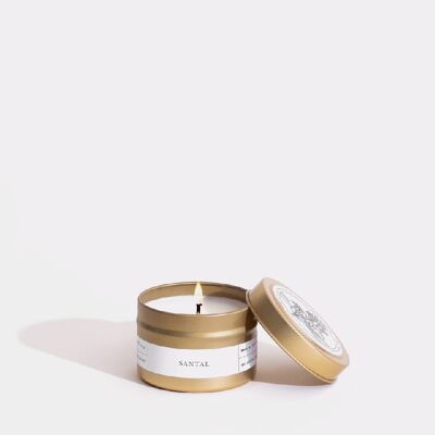 Gold Travel Sandalwood Scent Candle - Woody
