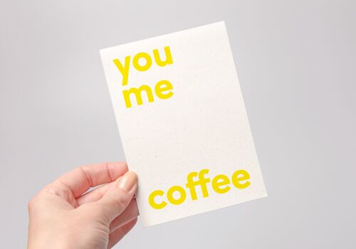 you me coffee postcard