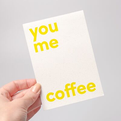 you me coffee postcard