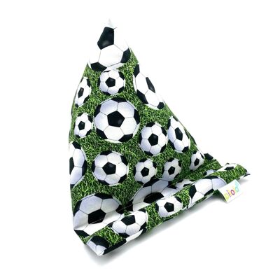 Pilola Techcushion - Cojín para soporte de almohada, diseño de balones de fútbol en blanco y negro sobre hierba, tamaño grande