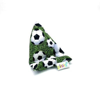 Pilola Techcushion - Cojín para soporte de almohada, diseño de balones de fútbol en blanco y negro sobre hierba, tamaño pequeño