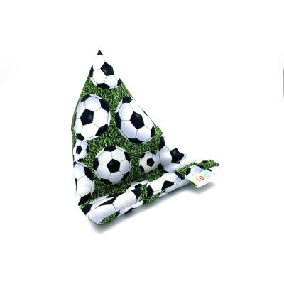 Pilola Techcushion - Cojín para soporte de almohada, diseño de balones de fútbol en blanco y negro sobre hierba, tamaño mediano