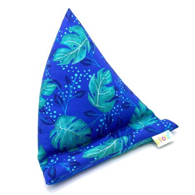 Pilola Techcushion Green Leaves Jungle Print Pattern Phone Pillow Stand Holder Cushion - Small