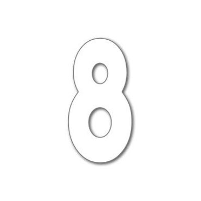 House Number Bauhaus 8 - white - 15cm / 5.9'' / 150mm