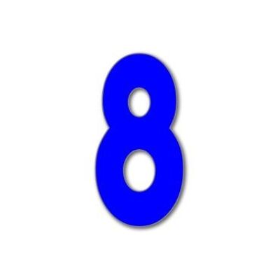 House Number Bauhaus 8 - blue - 15cm / 5.9'' / 150mm