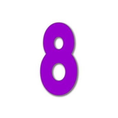 House Number Bauhaus 8 - purple - 15cm / 5.9'' / 150mm