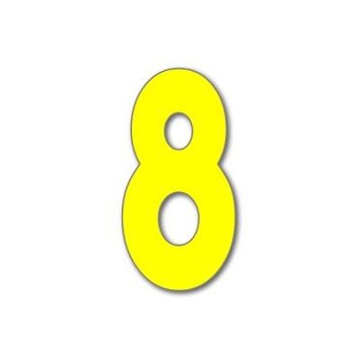 House Number Bauhaus 8 - yellow - 15cm / 5.9'' / 150mm