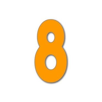 House Number Bauhaus 8 - orange - 25cm / 9.8'' / 250mm