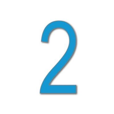 House Number Arial 2 - light blue - 25cm / 9.8'' / 250mm