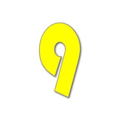 House Number Bauhaus 9 - yellow - 25cm / 9.8'' / 250mm