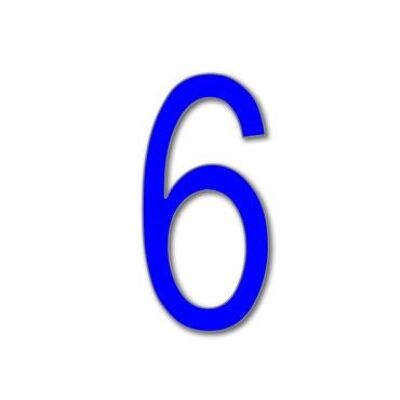 House Number Arial 6 - blue - 25cm / 9.8'' / 250mm