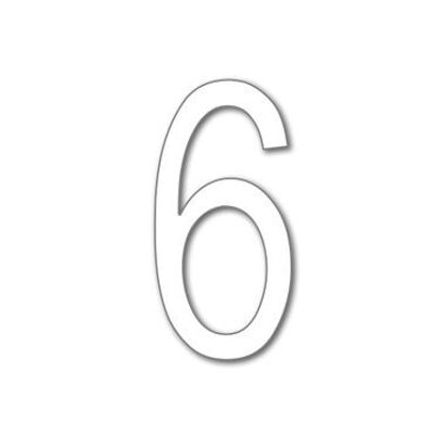 House Number Arial 6 - white - 25cm / 9.8'' / 250mm