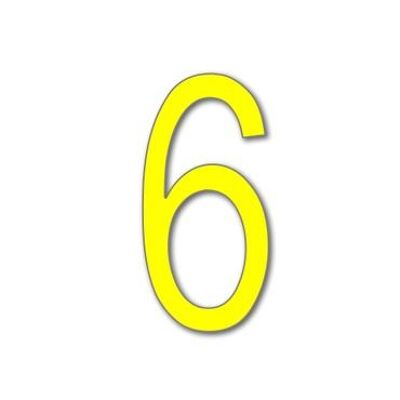 House Number Arial 6 - yellow - 25cm / 9.8'' / 250mm