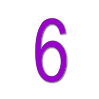 House Number Arial 6 - purple - 25cm / 9.8'' / 250mm
