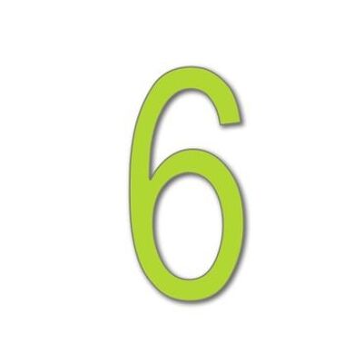 House Number Arial 6 - lime green - 20cm / 7.9'' / 200mm