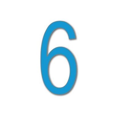 House Number Arial 6 - light blue - 15cm / 5.9'' / 150mm