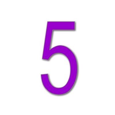 House Number Arial 5 - purple - 25cm / 9.8'' / 250mm