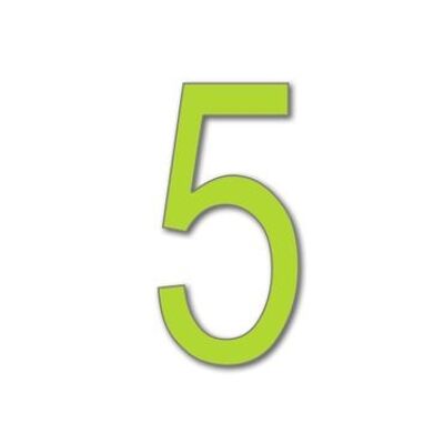 House Number Arial 5 - lime green - 25cm / 9.8'' / 250mm