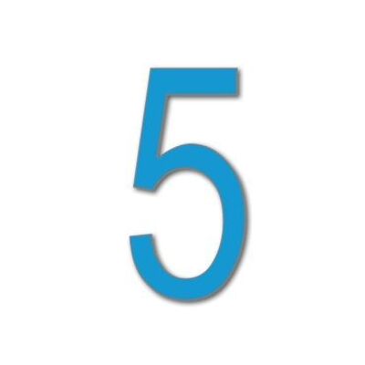 House Number Arial 5 - light blue - 25cm / 9.8'' / 250mm