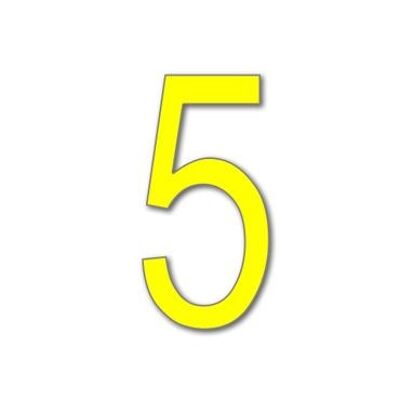 House Number Arial 5 - yellow - 15cm / 5.9'' / 150mm