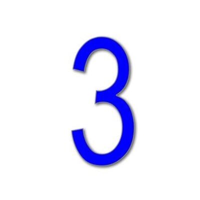 House Number Arial 3 - blue - 25cm / 9.8'' / 250mm