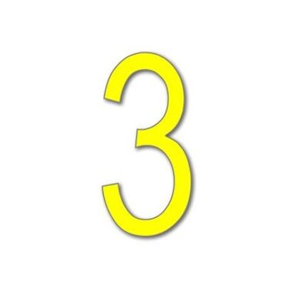 House Number Arial 3 - yellow - 15cm / 5.9'' / 150mm
