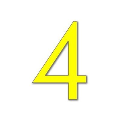 House Number Futura 4 - yellow - 20cm / 7.9'' / 200mm