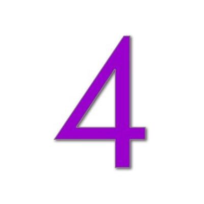 House Number Futura 4 - purple - 20cm / 7.9'' / 200mm