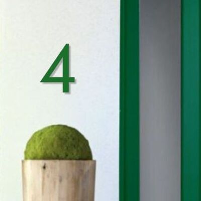 House Number Futura 4 - dark green - 15cm / 5.9'' / 150mm