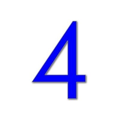 House Number Futura 4 - blue - 15cm / 5.9'' / 150mm