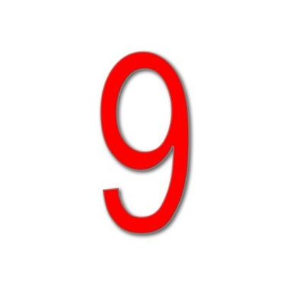 House Number Arial 9 - red - 20cm / 7.9'' / 200mm