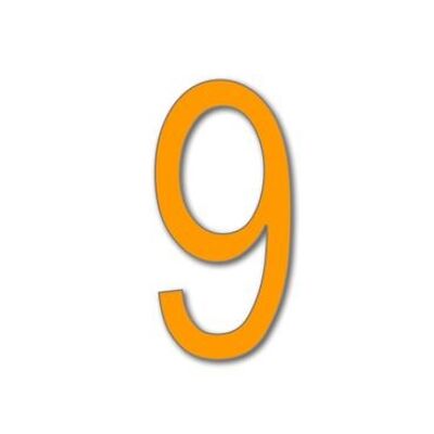 House Number Arial 9 - orange - 20cm / 7.9'' / 200mm