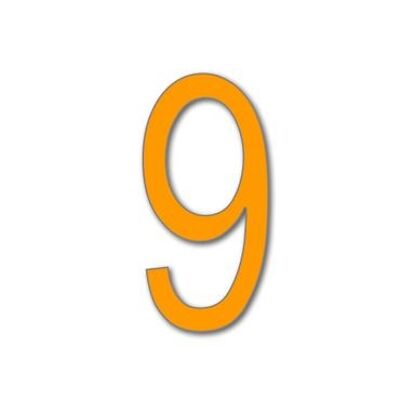 House Number Arial 9 - orange - 25cm / 9.8'' / 250mm