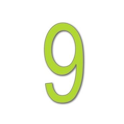House Number Arial 9 - lime green - 25cm / 9.8'' / 250mm