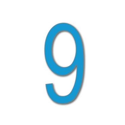 House Number Arial 9 - light blue - 25cm / 9.8'' / 250mm