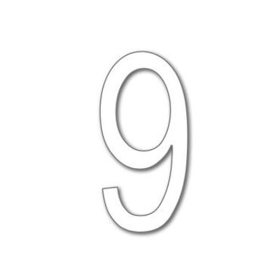 House Number Arial 9 - white - 15cm / 5.9'' / 150mm