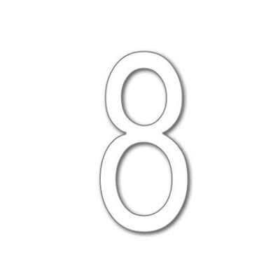 House Number Arial 8 - white - 25cm / 9.8'' / 250mm