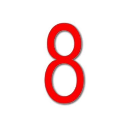House Number Arial 8 - red - 20cm / 7.9'' / 200mm