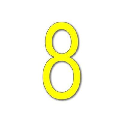 House Number Arial 8 - yellow - 25cm / 9.8'' / 250mm