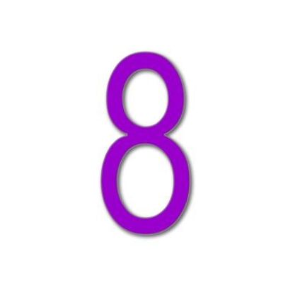 House Number Arial 8 - purple - 25cm / 9.8'' / 250mm