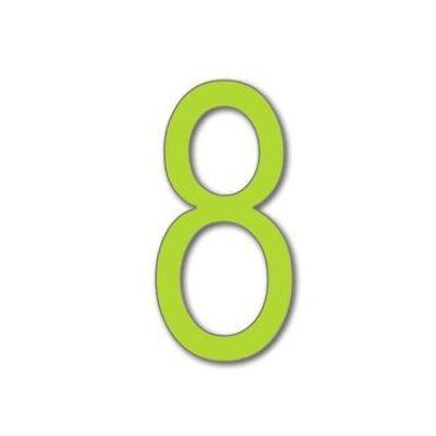 House Number Arial 8 - lime green - 25cm / 9.8'' / 250mm