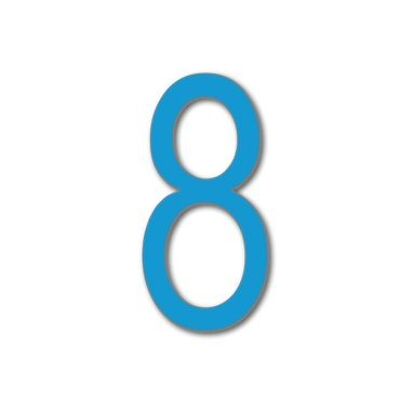 House Number Arial 8 - light blue - 25cm / 9.8'' / 250mm